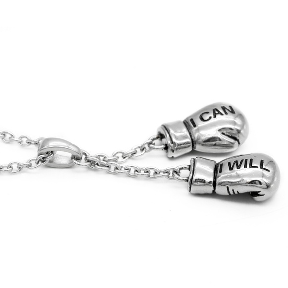 Knockout Boxing Gloves Necklace Positive Fight SST - Picture 4 of 5